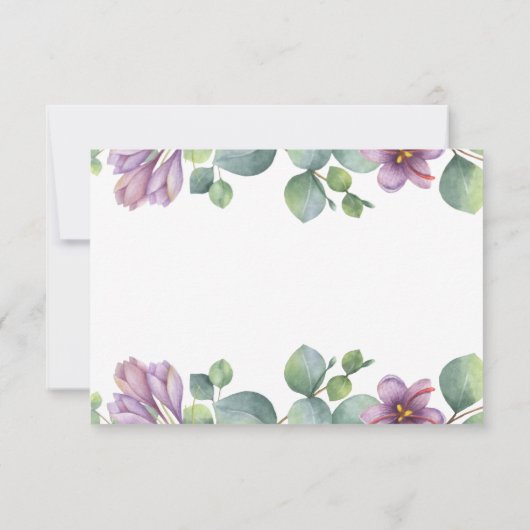 Waterverf Botanische Eucalyptusbruiloft Bedankkaart (Achterkant)