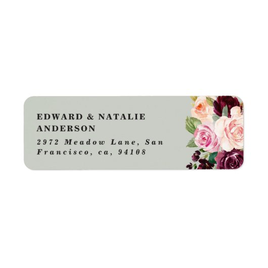 waterverf botanische flora en naaldbladeren etiket (Voorkant)