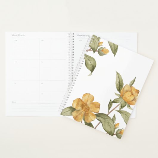 Waterverf botanische Floral Planner & Organizer (Display)