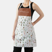 Waterverf botanische florale moody terracotta chic schort (Insitu)