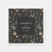 Waterverf botanische florale  servet (Voorkant)