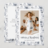 Waterverf Botanische Foto Vrolijk Kerstfeest Kaart (Voorkant / Achterkant)