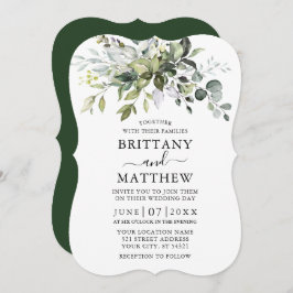 Waterverf Botanische Greenery Bracket Wedding Kaart