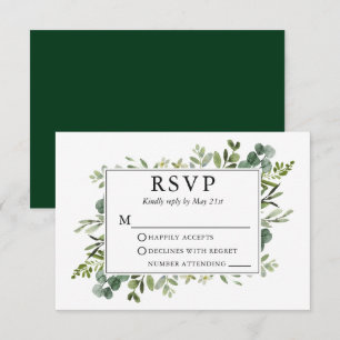 Waterverf Botanische Greenery Emerald Green RSVP Kaartje