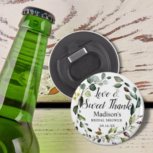 Waterverf Botanische Greenery Hartelijk dank Button Flesopener