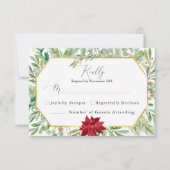 Waterverf Botanische Greenery Holiday Wedding RSVP (Voorkant)