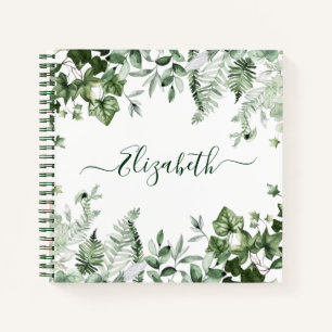 Waterverf Botanische Greenery Ivy Sage Ferns Notitieboek