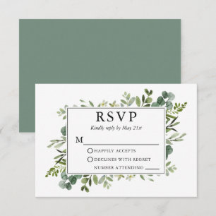 Waterverf Botanische Greenery Sage Green RSVP Kaartje