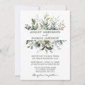 Waterverf Botanische Greenery Sage Green Wedding Kaart (Voorkant)