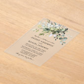 Waterverf Botanische Greenery Wedding Acryl Uitnodigingen (Laagn)