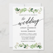 Waterverf Botanische Greenery Wedding Kaart (Voorkant)