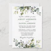 Waterverf Botanische Greenery Wedding Modern Kaart (Voorkant)
