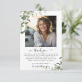 Waterverf Botanische Groene Begrafenis Dank u Bedankkaart (Staand voorkant)