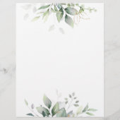 Waterverf botanische groene goudelegant bruiloft f flyer (Achterkant)