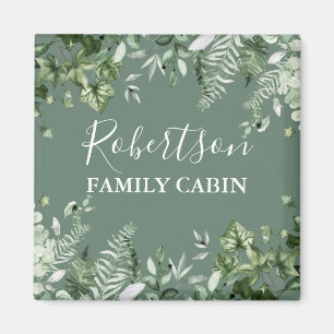 Waterverf Botanische Ivy Ferns Cabin Sage Green Magneet