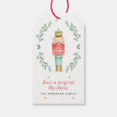 Waterverf botanische kerst cadeaulabel (Voorkant)