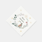 Waterverf botanische kerst servet (Hoek)