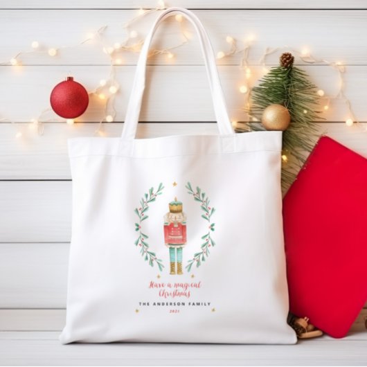 Waterverf botanische kerst tote bag