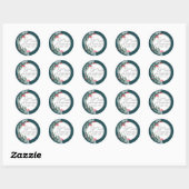 Waterverf botanische krans script blijdschap winte ronde sticker (Vel)
