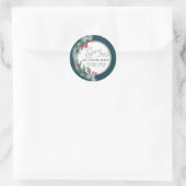 Waterverf botanische krans script blijdschap winte ronde sticker (Tas)
