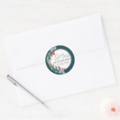 Waterverf botanische krans script vreugde winter ronde sticker (Envelop)
