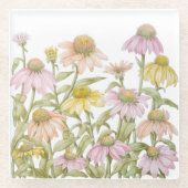 Waterverf botanische kunst glazen onderzetter (Voorkant)