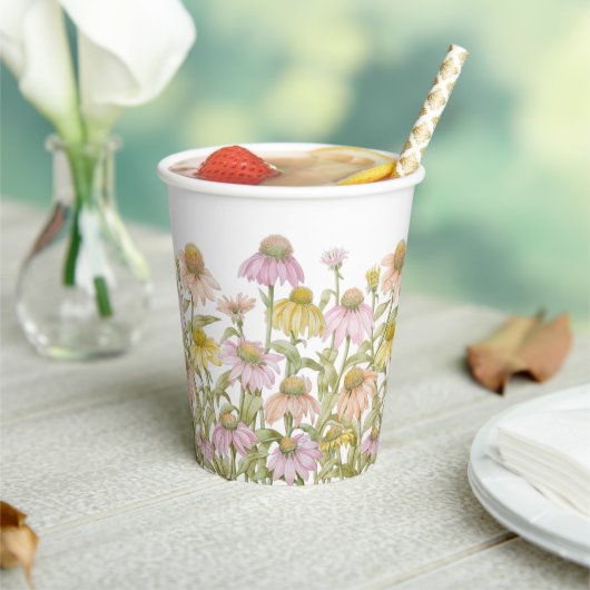 Waterverf botanische kunst papieren bekers (Insitu)