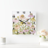 Waterverf botanische kunst vierkante klok (Huis)