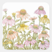 Waterverf botanische kunst vierkante sticker (Voorkant)