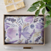 Waterverf Botanische Lavendel Wildflower Boho Tissuepapier (Geschenk)