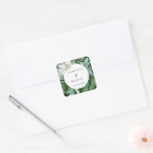 Waterverf Botanische lentetting Vierkante Sticker (Envelop)