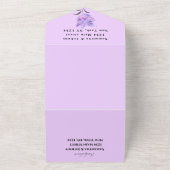 Waterverf Botanische Lila Paarse Bloemen Bruiloft All In One Uitnodiging (Buitenkant)