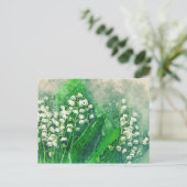 Waterverf Botanische Lily van de Valley Briefkaart (Staand voorkant)