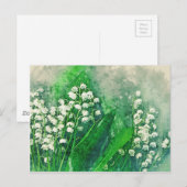Waterverf Botanische Lily van de Valley Briefkaart (Voorkant / Achterkant)