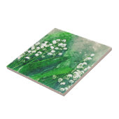 Waterverf Botanische Lily van de Valley Tegeltje (Zijkant)