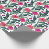 Waterverf Botanische papaver Cadeaupapier (Hoek)