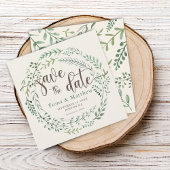 Waterverf Botanische poot sparen de datum