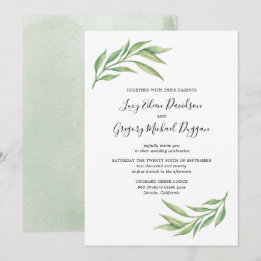 Waterverf Botanische rillingen bruiloft Kaart