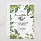 Waterverf Botanische  Tea Party Kaart (Voorkant)