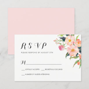 Waterverf botanische tuinen Floral RSVP respons Kaartje