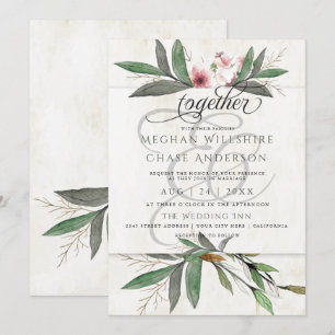 Waterverf Botanische uitnodiging tot weddenschap r