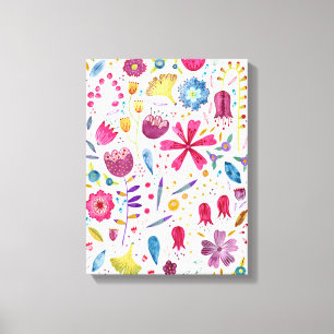 Waterverf Botanische wilde bloem Hedgerow schilder Canvas Afdruk