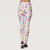 Waterverf Botanische wilde bloem Hedgerow schilder Leggings (Achterkant)
