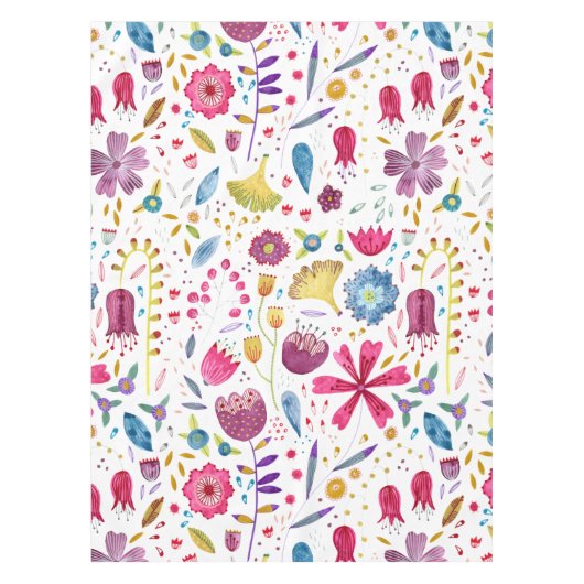 Waterverf Botanische wilde bloem Hedgerow schilder Tafelkleed (Voorkant)