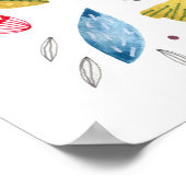 Waterverf Botanische wilde bloem Poster (Hoek)