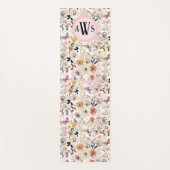 Waterverf Botanische Wildflower Vlinder Initialen Yogamat (Voorkant)