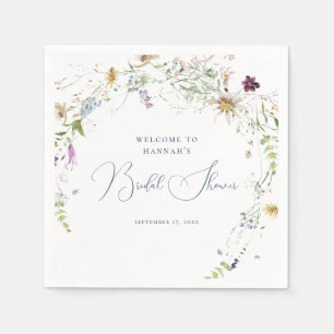 Waterverf Botanische Wildflower Vrijgezellenfeest Servet