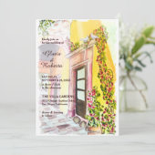 Waterverf Bougainvillea Old Mexico bruiloft Kaart (Staand voorkant)