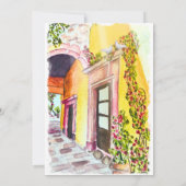 Waterverf Bougainvillea Old Mexico bruiloft Kaart (Achterkant)