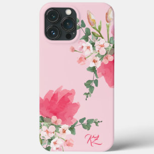 waterverf Bouquet in zacht roze iPhone 13 Pro Max Hoesje